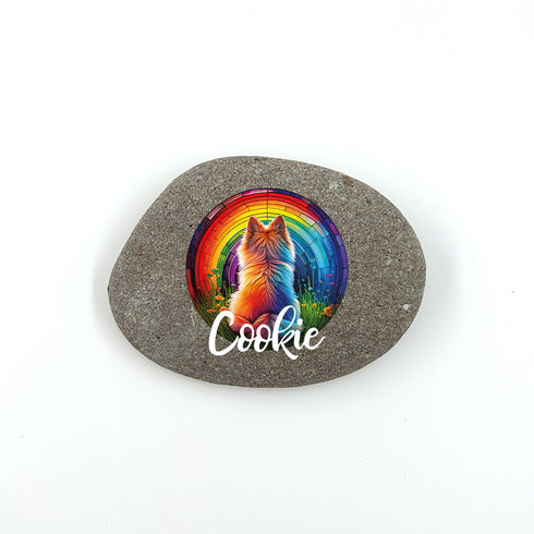 Rainbow Pomeranian Personalised Pebble